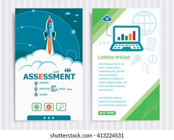 Assessment and concept background with rocket. Project Assessment concepts and Set of Banners. Vector Illustration. Eps10 Format.