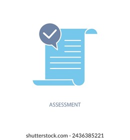 icono de línea de concepto de evaluación. Ilustración simple del elemento. diseño del símbolo del esquema del concepto de la evaluación.