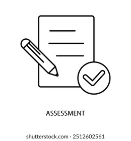 assessment concept line icon. Simple element illustration. assessment concept outline symbol design.