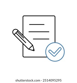 Icono de línea de concepto de evaluación. Ilustración de elemento simple. diseño de símbolo de esquema de concepto de evaluación.