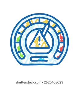 Vector de bosquejo del icono del doodle del marco de evaluación. Signo de riesgo del marco de evaluación. Ilustración del símbolo aislado