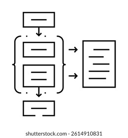 assessment framework risk line icon vector. assessment framework risk sign. isolated contour symbol black illustration