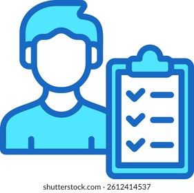 Assessment Icon Blue Color Vector Illustration