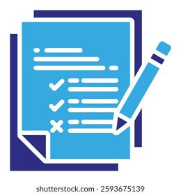 Assessment Icon in Glyph Dual Color Style. Simple Vector Design. Simple Vector Glyph Icon