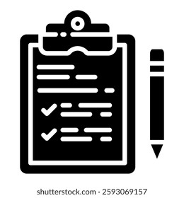 Assessment Icon in Glyph Style. Simple Vector Design. Simple Vector Glyph Icon