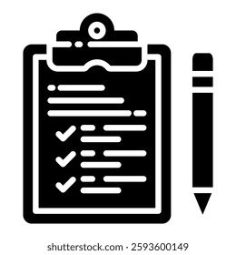Assessment Icon in Glyph Style. Simple Vector Design. Simple Vector Glyph Icon