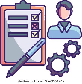 Assessment Icon - Lineal Color Style - Meritocracy Theme