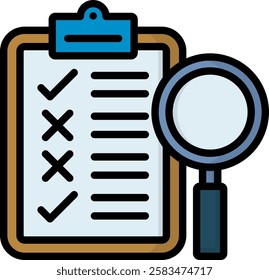 Assessment Icon Lineal Color Vector Illustration