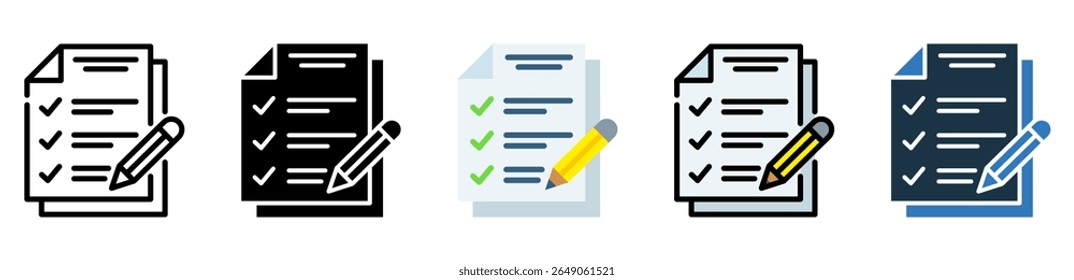 Assessment Icon Multiple Style Vector Illustration