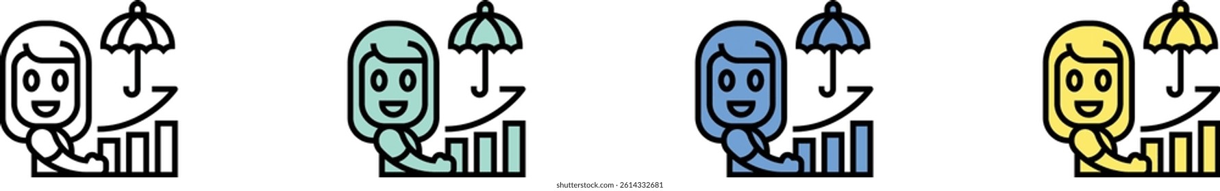 assessment icon. Outline, Green, Blue and Yellow Style Design Isolated On White Background