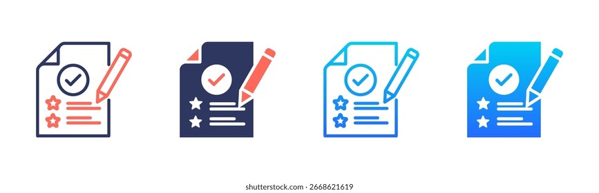 Paquete De Iconos De Evaluación En Varios Estilos