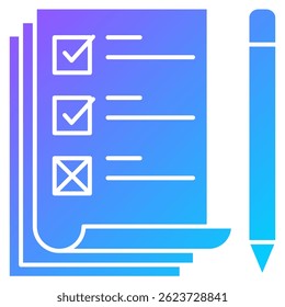 Icono de evaluación representado por el estilo de gradiente del símbolo de evaluación.
