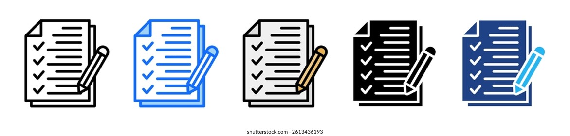 Assessment Icon Set Multiple Style Collection
