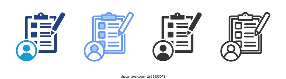 Assessment icon set multiple style collection