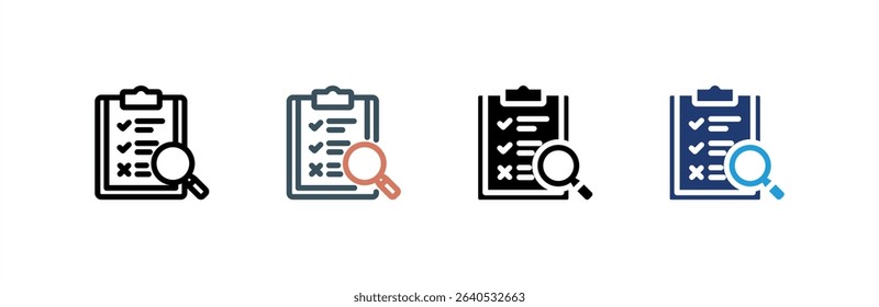 Assessment icon set multiple style collection. Vector illustration.