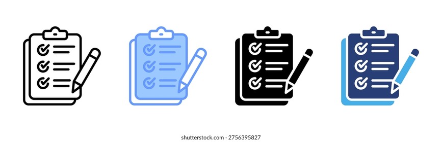 Assessment icon set multiple style collection