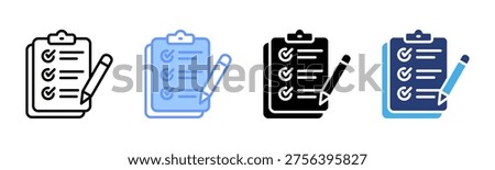Assessment icon set multiple style collection