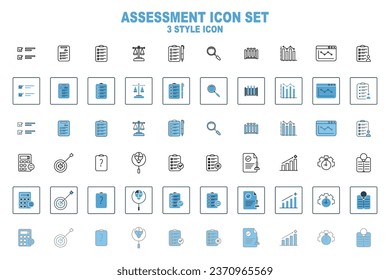 Icono de conjunto de iconos de evaluación. Icono relacionado con Evaluación y Encuesta. Adecuado para el diseño de sitios web, aplicación, interfaz de usuario, interfaces de usuario. Estilo de icono de línea, sólido y plano. Diseño de vector simple editable