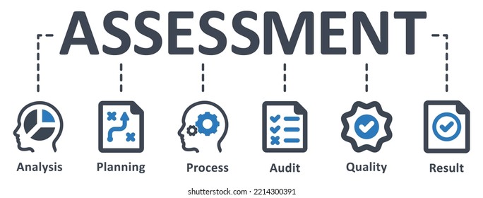 Assessment icon - vector illustration . Assessment, analysis, audit, planning, evaluation, quality, process, result, goal, infographic, template, presentation, concept, banner, icon set, icons .