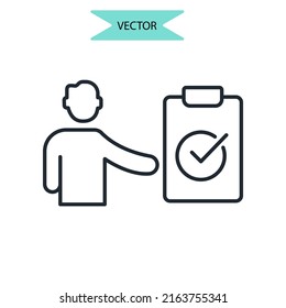 Symbolsymbole für die Bewertung, Vektorelemente für Infografiken