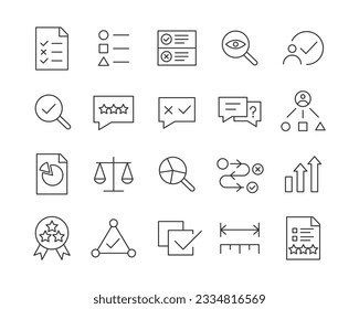 Assessment Icons - Vector Line. Editable Stroke.