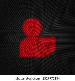Assessment, insurance, man, shield icon, traffic light sign, retro style vector icon. Traffic sign vector icon. Insurance concept vector illustration.