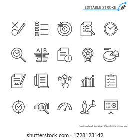 Assessment line icons. Editable stroke. Pixel perfect.