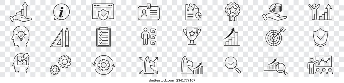 Colección vectorial de iconos de línea de evaluación