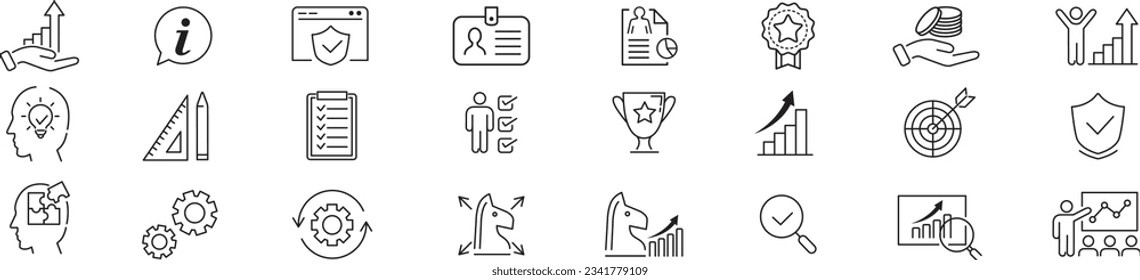 Assessment line icons vector collection