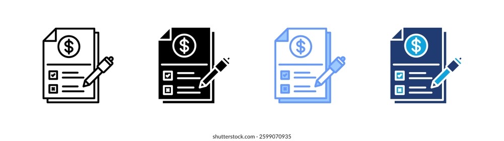Assessment Multi Style Icon Set Vector