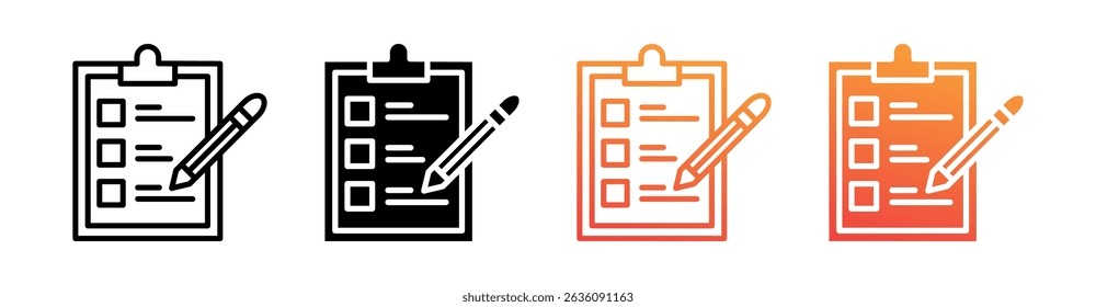 Evaluación Multi Style Icon Set Vector