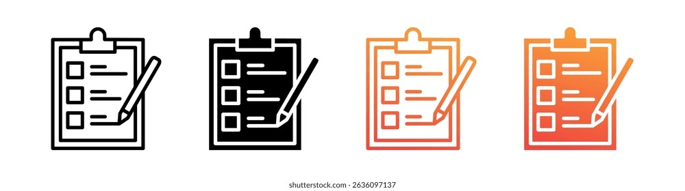 Evaluación Multi Style Icon Set Vector