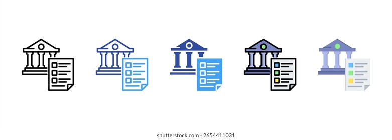 Conjunto de iconos de estilo múltiple de evaluación