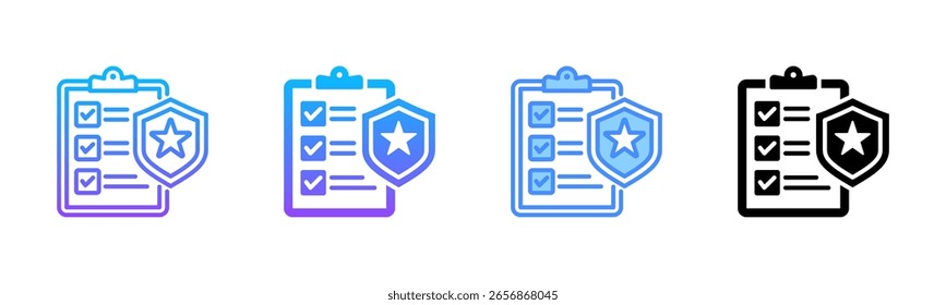 Conjunto de iconos de estilo múltiple de evaluación