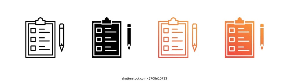 Conjunto de iconos de estilo múltiple de evaluación