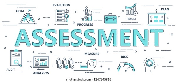 Assessment Process Flat Background