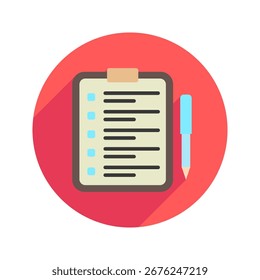 Icono redondeado de la mini ilustración del icono del color. Uso Para El Concepto Moderno, Impresión, Ui, Ux Kit, Web Y Desarrollo De App. Vector Relacionado Con La Oficina, La Educación, El Examen Y Más