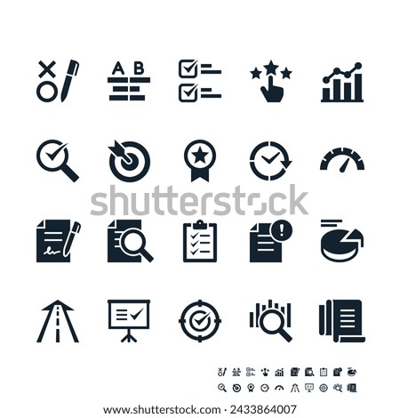 Assessment simple icons. Pixel perfect.