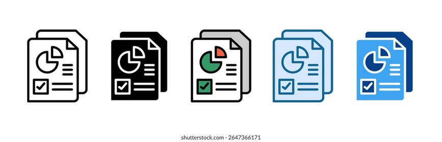 Ícone de Resumo da Avaliação Definir Coleção de Vários Estilos