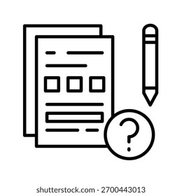 Icono de esquema de prueba de evaluación Ilustración vectorial