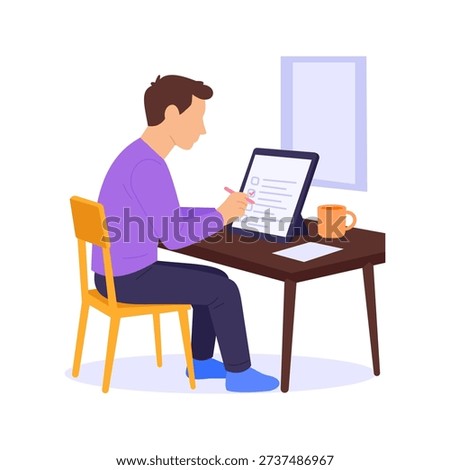 Assessment Tests, evaluating candidate skills and competencies, Flat vector character illustration