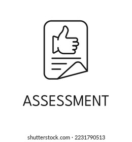 Assessment thin line icon on white background