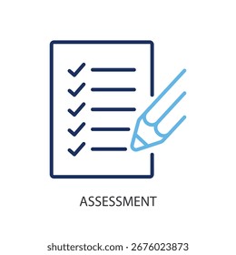 Assessment thin line vector icons.