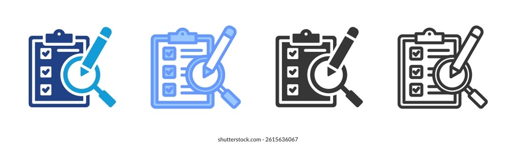 Assessment Tools icon set multiple style collection