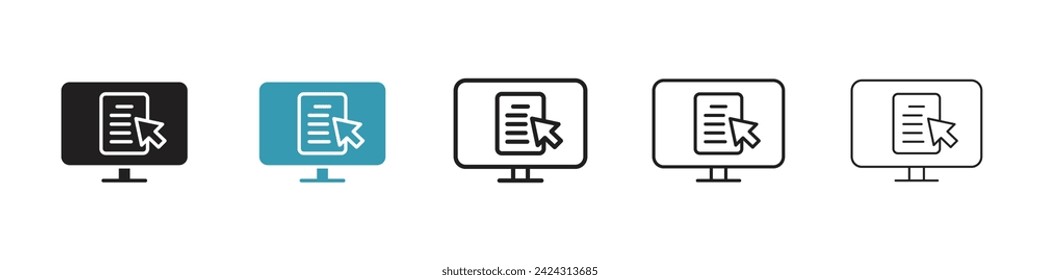 Assessment Vector Icon Set. Questionnaire online test vector symbol for UI design.