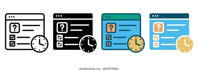 assessment web icon multiple style collection