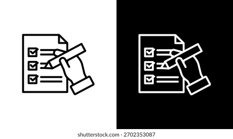 Diseño de conjunto de iconos blancos de evaluación