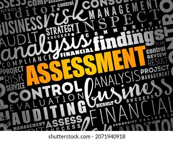 ASSESSMENT word cloud collage, business concept background