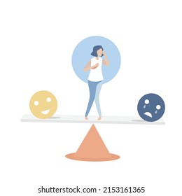 Assessments women mental health,Psychological,Problem behavior mood stress and emotional decision,vector illustration.