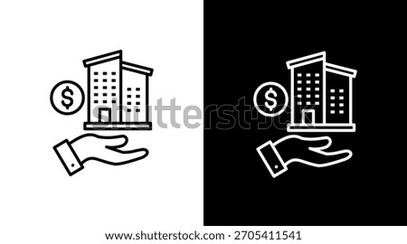 Asset Acquisition White Icon Set Design